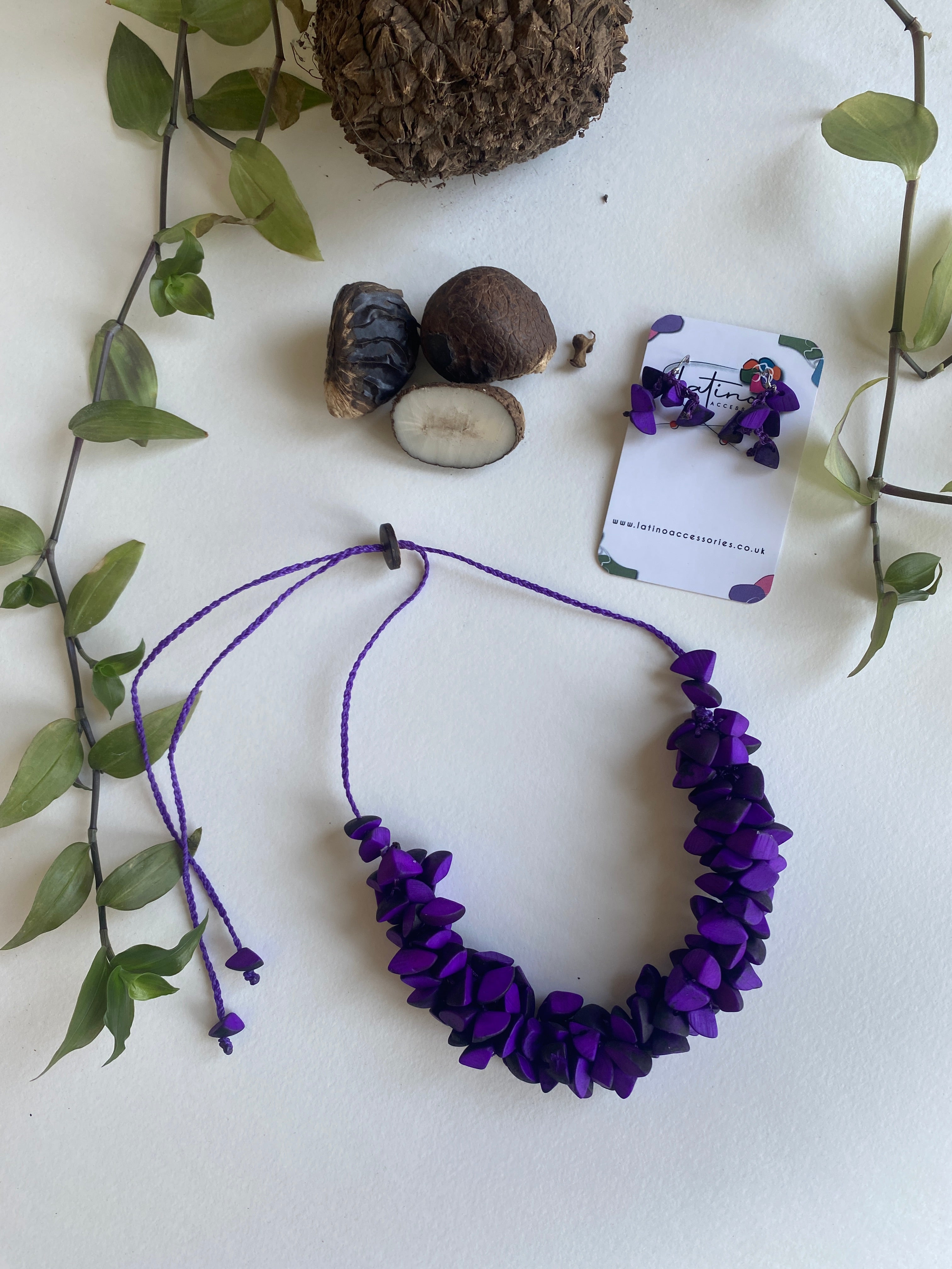 Purple Trocitos Necklace Set